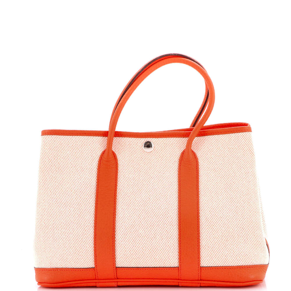 Hermes 30 Garden Party Tote Toile and Leather